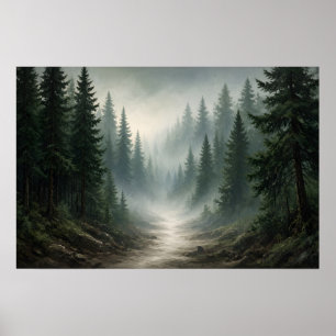 Moss-Veil-Sanctuary-Nebelwaldweg-Poster Poster