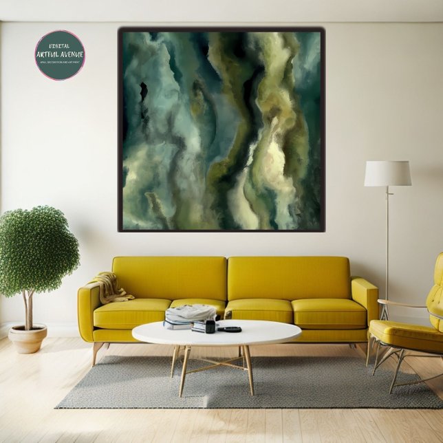 Moss Wall Art Poster | Kunst der künstlerischen Kü (Moss Wall Art Poster | AI-Generated Nature Art. Revamp your living space into a verdant haven )