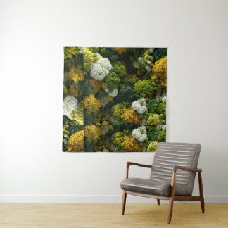 Moss wall , Vintage Floral Borders – Viral Eleganc Wandteppich