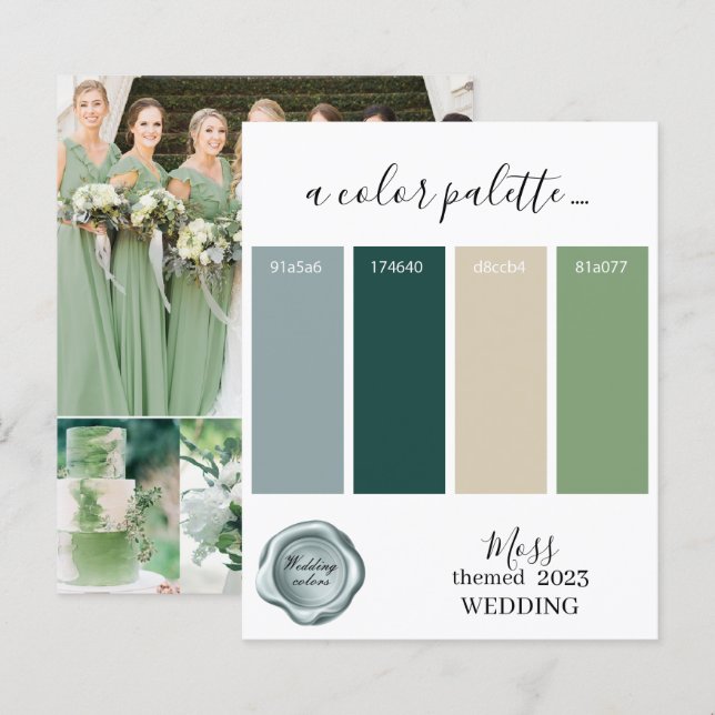 Moss Wedding color Palette Card 2023 (Vorne/Hinten)