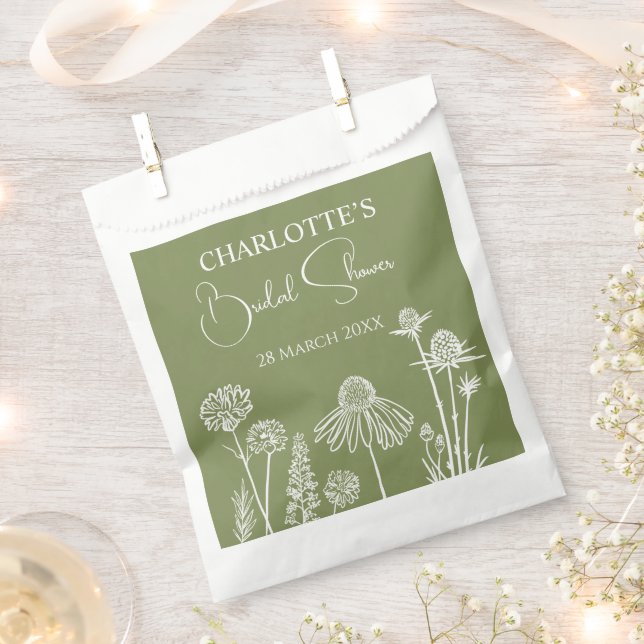 Moss-Wildblumen gezeichnet Geschenktütchen (Ausgeschnitten)