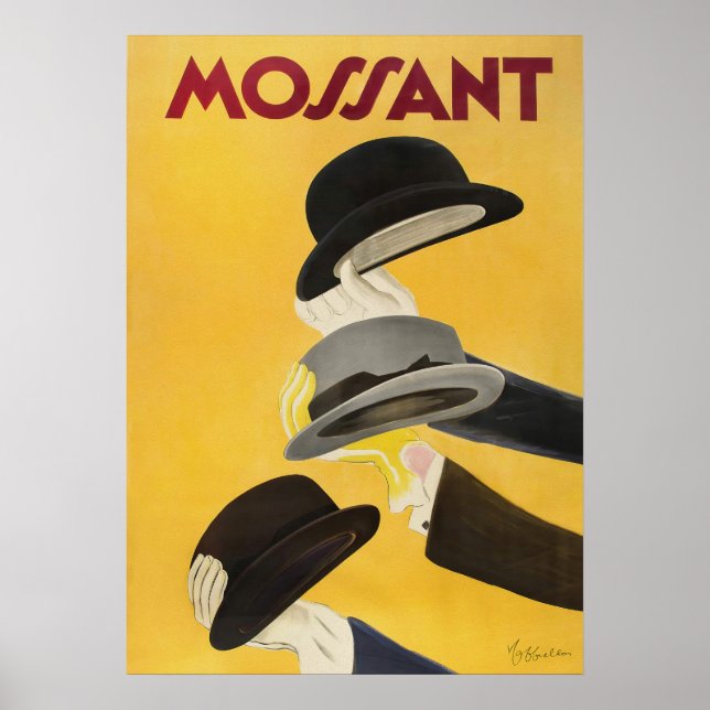 Mossant Hats Vintages Modeposter Poster (Vorne)