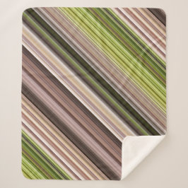 Mossy Bark Brown und Green Strip Sherpadecke