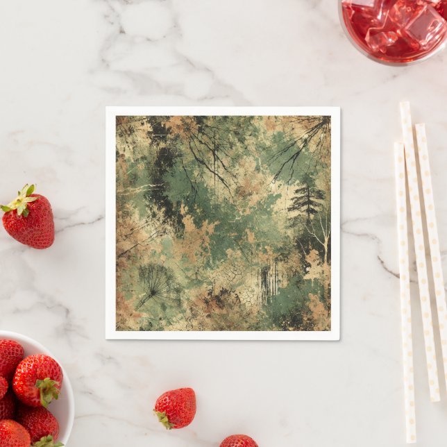 Mossy Fall Forest Floor gestresste Tinte Decoupage Serviette (Beispiel)