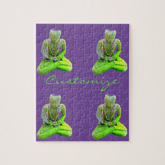 Mossy Green Buddha meditiert Thunder_Cove Puzzle (Vertikal)