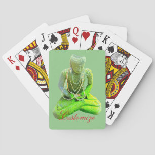 Mossy Green Buddha meditiert Thunder_Cove Spielkarten