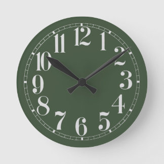 Mossy Green und White Wall Clock Runde Wanduhr