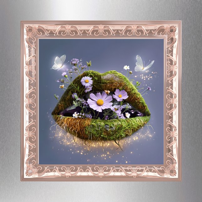 Mossy Lips Floral Art Print Poster (Von Creator hochgeladen)