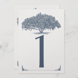 Mossy Oak Tree in Blue Wedding Tischnummer