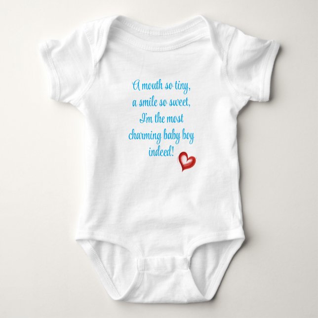 Most Charming Baby Boy Gift, Welcome Little One, Baby Strampler (Vorderseite)