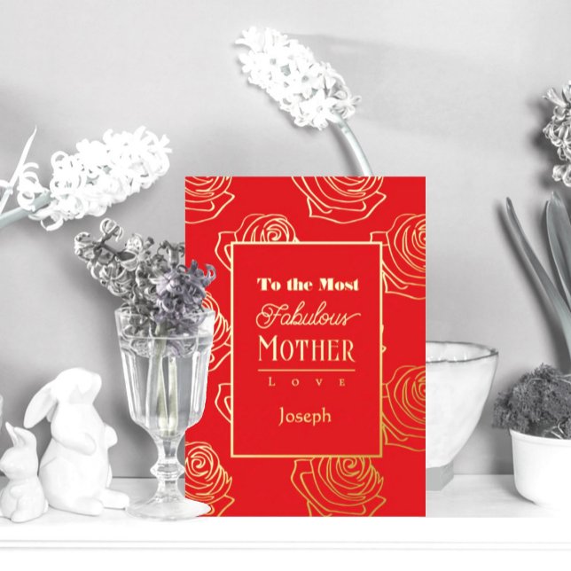 Most Fabulous Mother Red Rose Foil Invitation Folieneinladung (Von Creator hochgeladen)