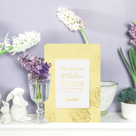 Most Fabulous Mother Yellow Rose Foil Invitation Folieneinladung