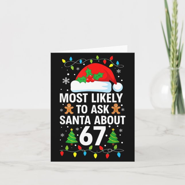 Most Likely To Ask Santa About 67 Funny Christmas  Karte (Vorderseite)