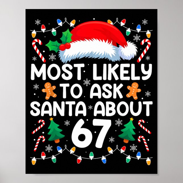Most Likely To Ask Santa About 67 Funny Christmas  Poster (Vorne)