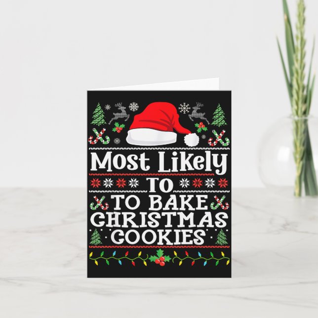 Most Likely To Bake Christmas Cookies Christmas Ba Karte (Vorderseite)