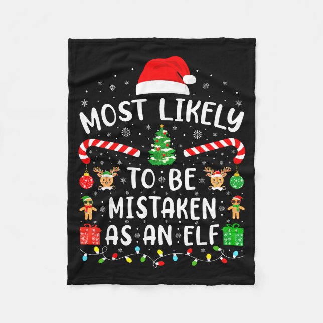 Most Likely To Be Mistaken As An Elf Family Matchi Fleecedecke (Vorderseite)