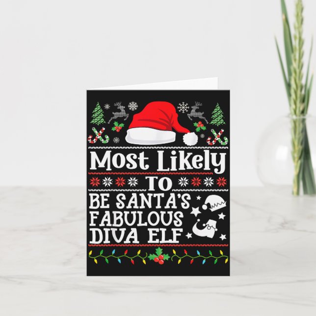 Most Likely To Be Santa's Fabulous Diva Elf- Chris Karte (Vorderseite)