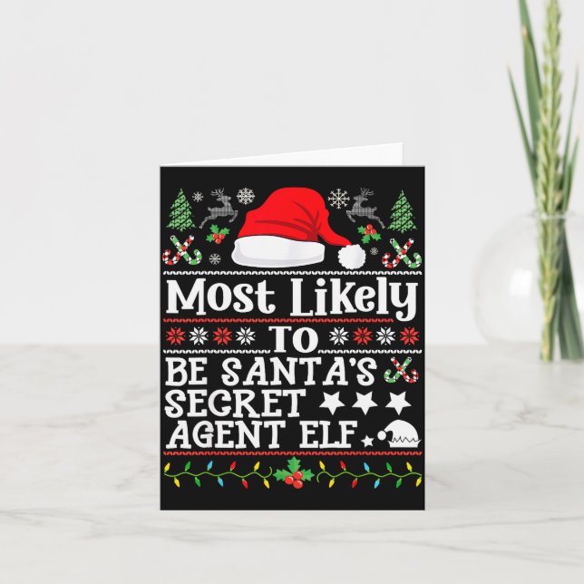 Most Likely To Be Santa's Secret Agent Elf - Chris Karte (Vorderseite)
