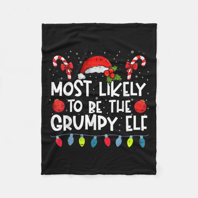 Most Likely To Be The Mpy Elf Family Crew Christma Fleecedecke (Vorderseite)
