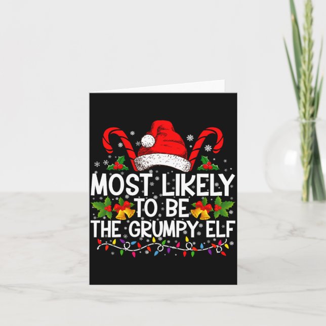 Most Likely To Be The Mpy Elf Funny Xmas  Karte (Vorderseite)
