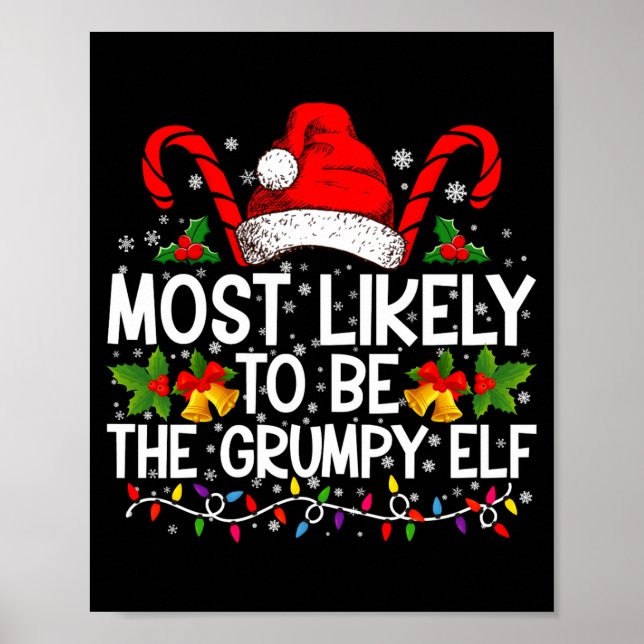 Most Likely To Be The Mpy Elf Funny Xmas  Poster (Vorne)