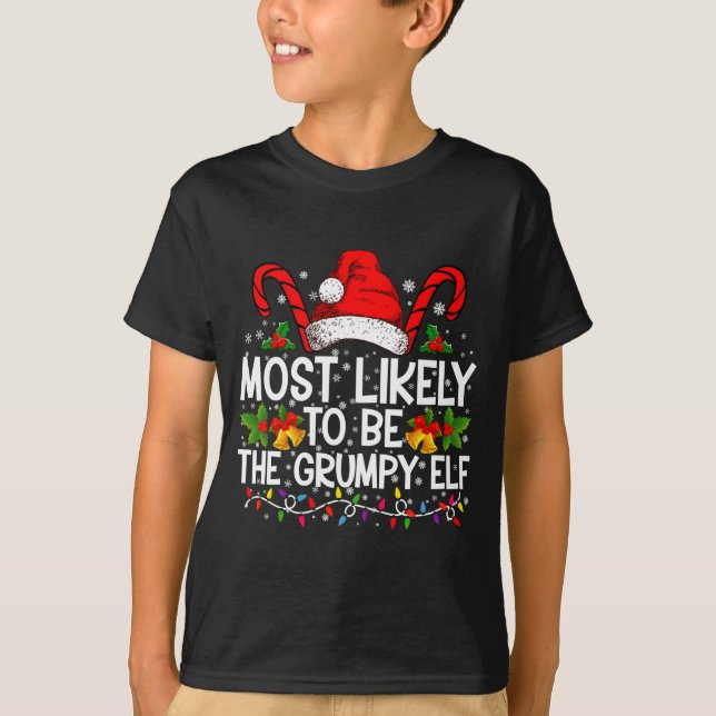 Most Likely To Be The Mpy Elf Funny Xmas  T-Shirt (Vorderseite)