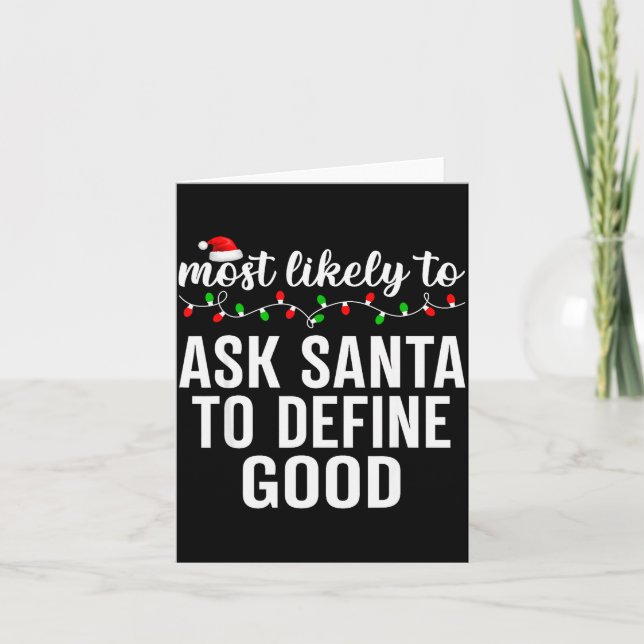 Most Likely To Christmas Matching Family Pajamas A Karte (Vorderseite)