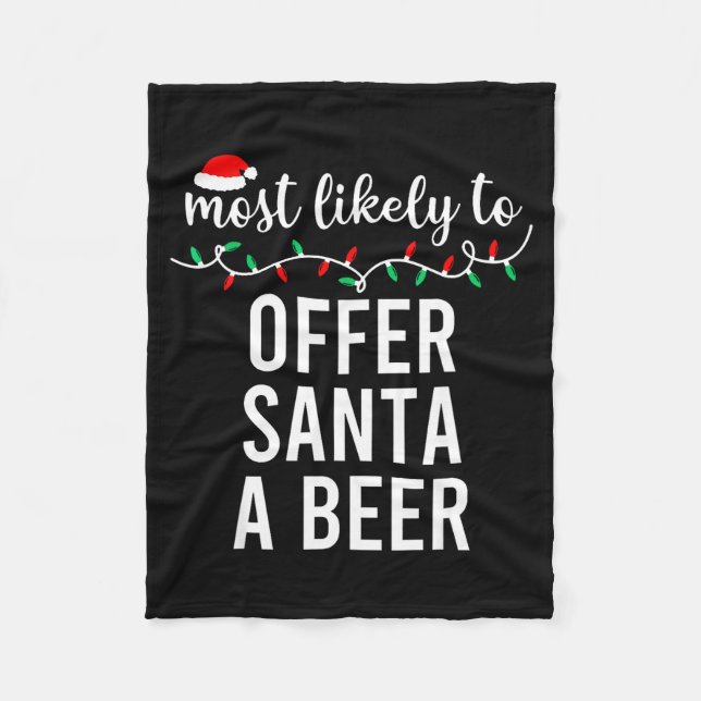 Most Likely To Christmas Shirt Matching Family Paj Fleecedecke (Vorderseite)