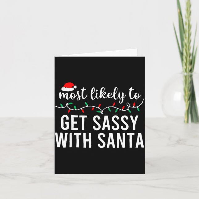 Most Likely To Christmas Shirt Matching Family Paj Karte (Vorderseite)