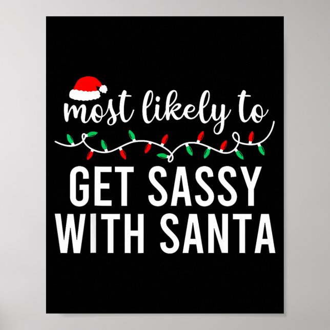 Most Likely To Christmas Shirt Matching Family Paj Poster (Vorne)