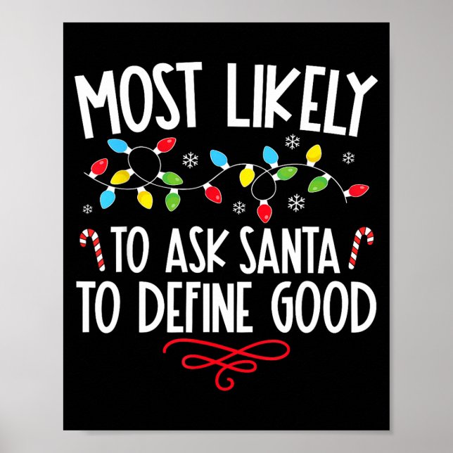 Most Likely To Christmas Shirt Matching Family Paj Poster (Vorne)