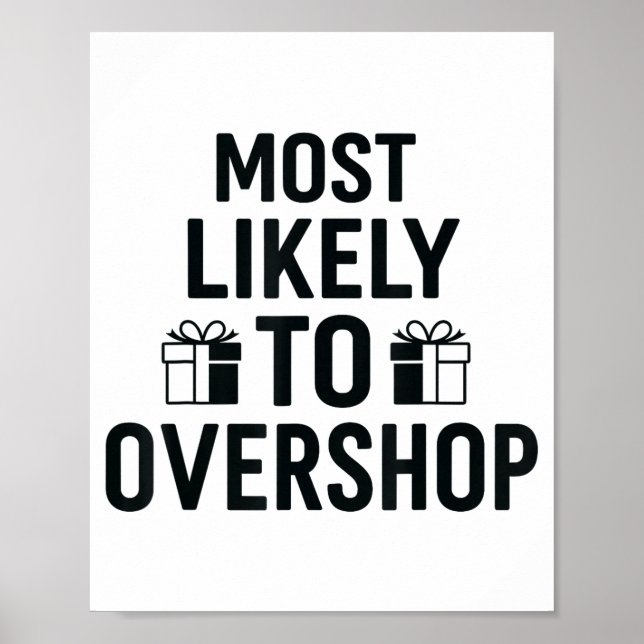 Most Likely To Christmas Shirt, Overshop Christmas Poster (Vorne)