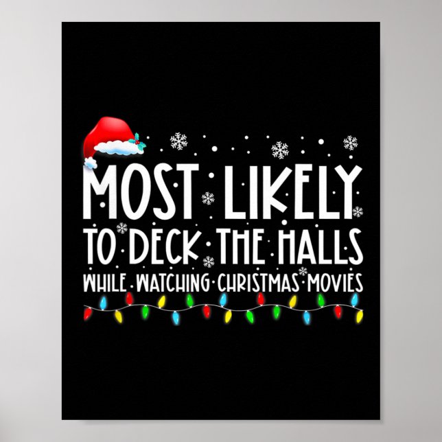 Most Likely To Deck The Halls White Watching Chris Poster (Vorne)