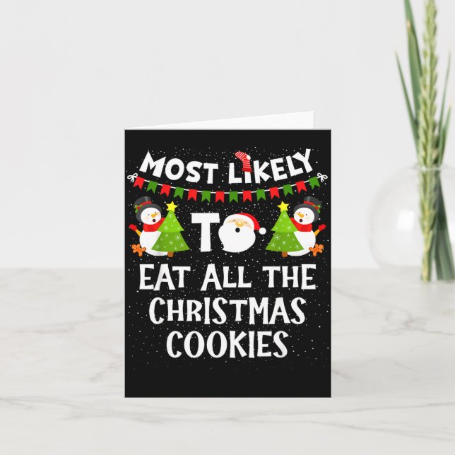 Most Likely To Eat All The Christmas Cookies Match Karte (Vorderseite)