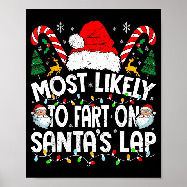 Most Likely To Fart On Santa’s Lap Family Matching Poster (Vorne)
