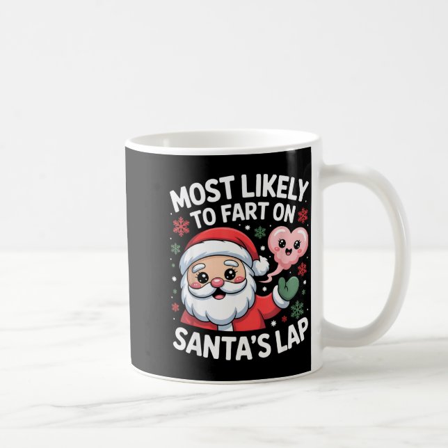Most Likely To Fart On Santa’s Lap Funny Christmas Kaffeetasse (Rechts)