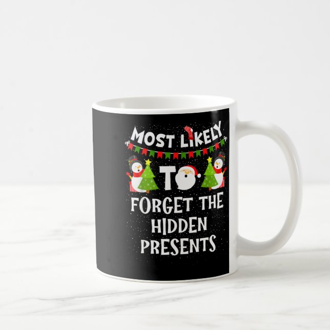 Most Likely To Forget The Hidden Funny Christmas  Kaffeetasse (Rechts)
