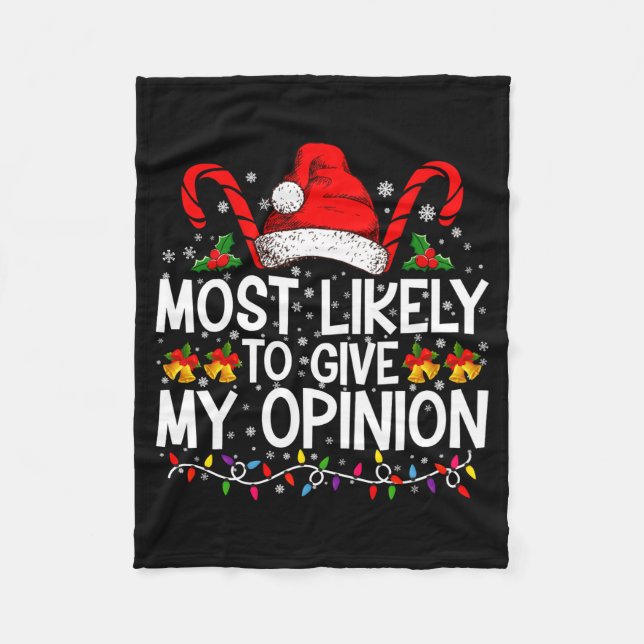 Most Likely To Give My Onion Funny Christmas  Fleecedecke (Vorderseite)