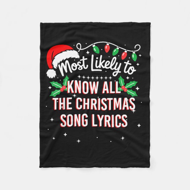 Most Likely To Know All The Christmas Song Lyrics  Fleecedecke (Vorderseite)