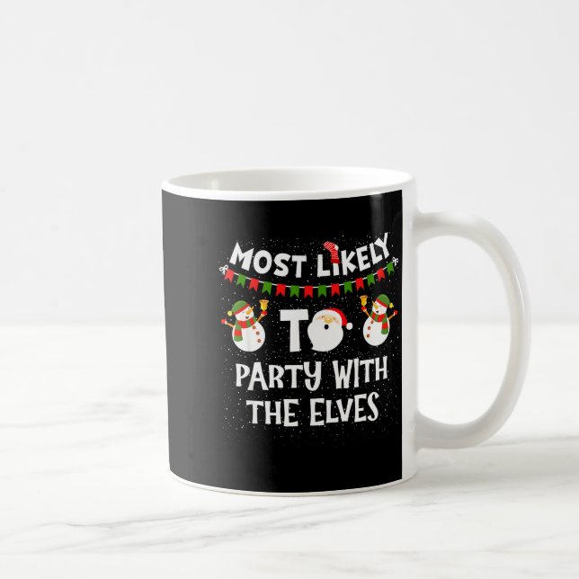 Most Likely To Party With The Elves Family Snowman Kaffeetasse (Rechts)