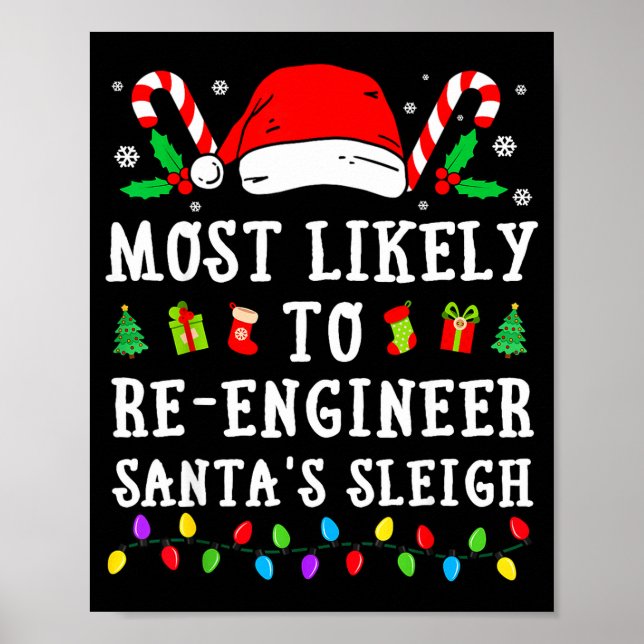 Most Likely To Re-engineer Santa's Sleigh Christma Poster (Vorne)