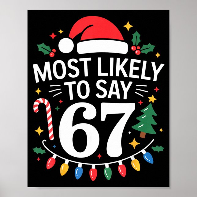 Most Likely To Say 67 Six Seven Funny Christmas Re Poster (Vorne)
