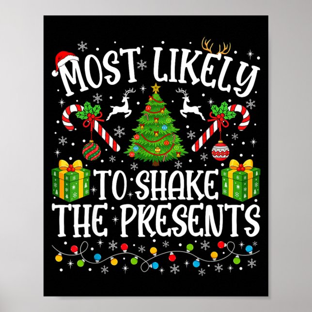 Most Likely To Shake The Family Christmas Matching Poster (Vorne)