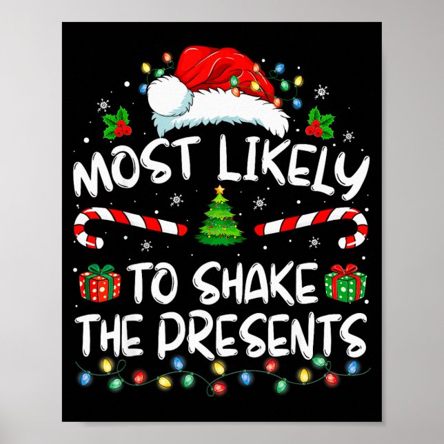 Most Likely To Shake The Family Matching Christmas Poster (Vorne)