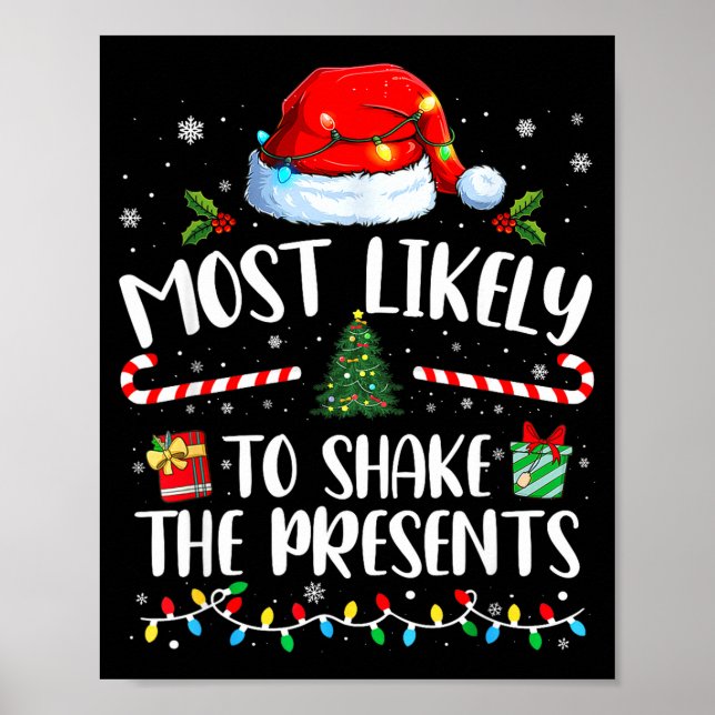 Most Likely To Shake The Family Matching Christmas Poster (Vorne)