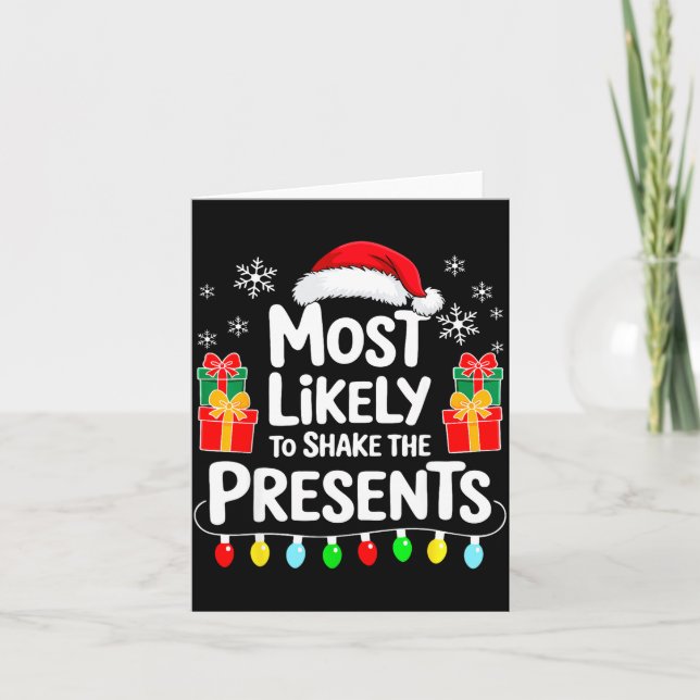 Most Likely To Shake The Shirt Family Christmas  Karte (Vorderseite)