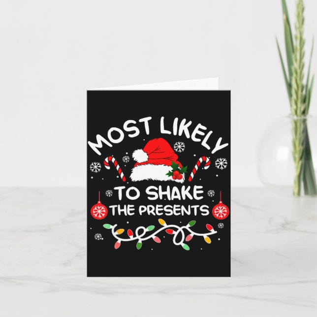 Most Likely To Shake The Xmas Family Matching 2025 Karte (Vorderseite)