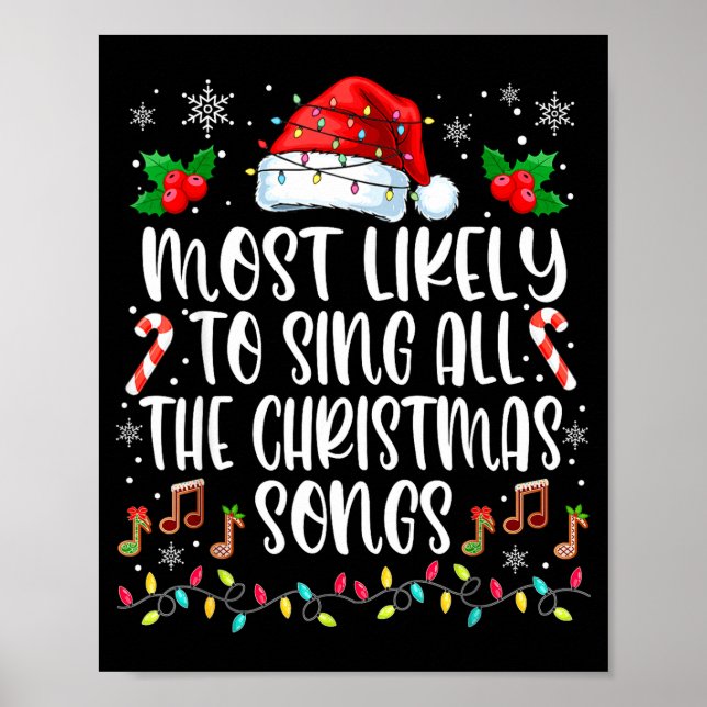 Most Likely To Sing All The Christmas Songs Family Poster (Vorne)