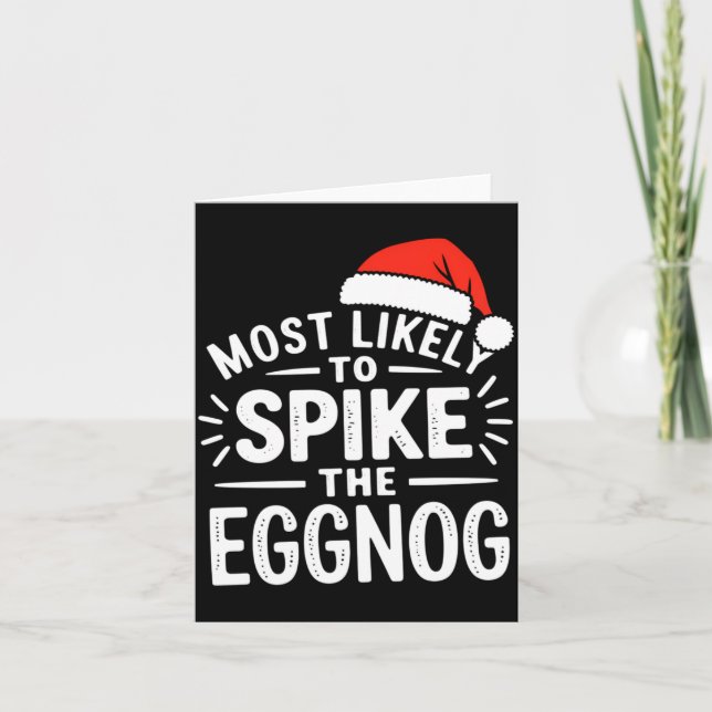 Most Likely To Ske The Eggnog Christmas Matching  Karte (Vorderseite)