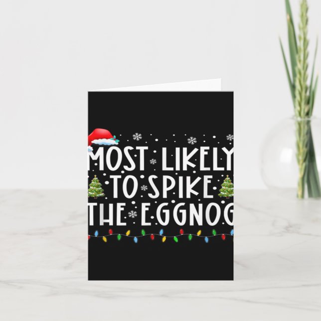 Most Likely To Ske The Eggnog Matching Christmas T Karte (Vorderseite)